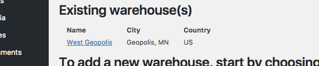 warehouse details screen capture