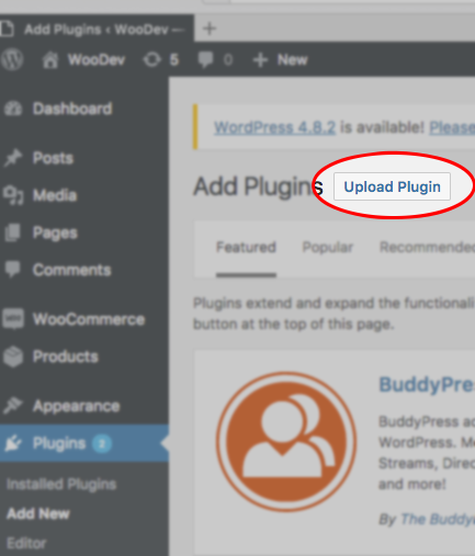 upload plugin screen capture
